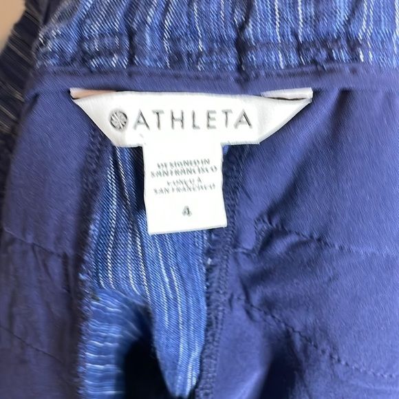 Athleta | Women’s Blue Cabo Linen Textured Shorts Size 4 - Picture 5 of 6